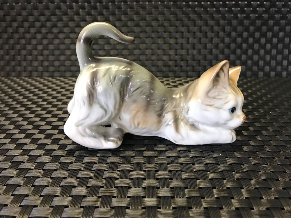 Maison De Poupée Chat Blanc Céramique Chaton 1:12 Échelle Ornement K Tumdee