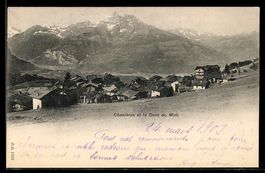 AK Chesières, Vue generale et la Dent du Midi