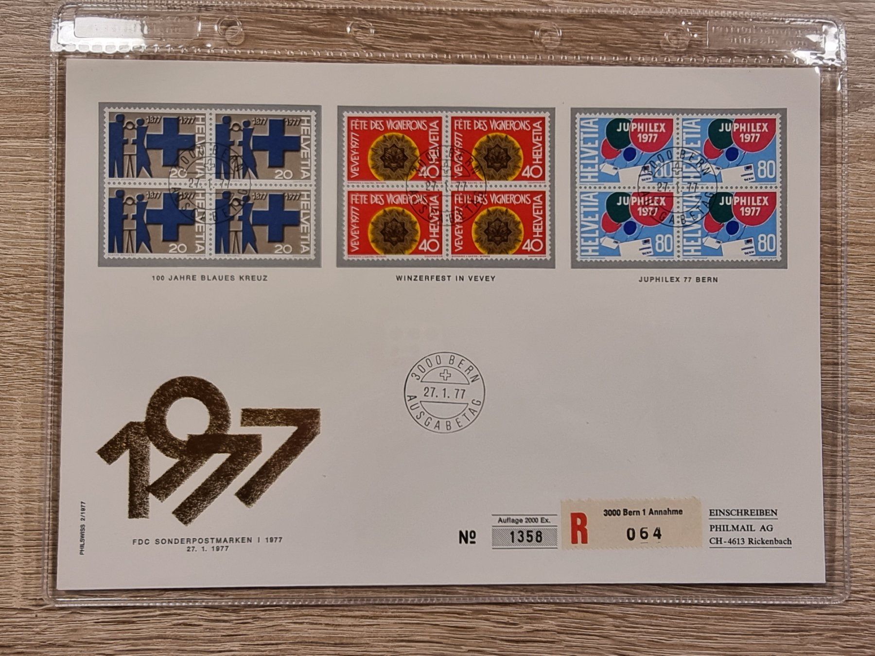 Tutti i francobolli: 4 Gross-FDC CH 1977 - 4 Serien - Ersttagsstempel – Usato da Buchen venduto da Jonny58 3