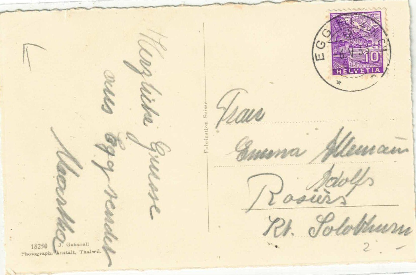 Cartoline postali: Wallfahrtskirche St. Antonius - Egg ZH – Usato da Ettingen venduto da Kartenplanet 1