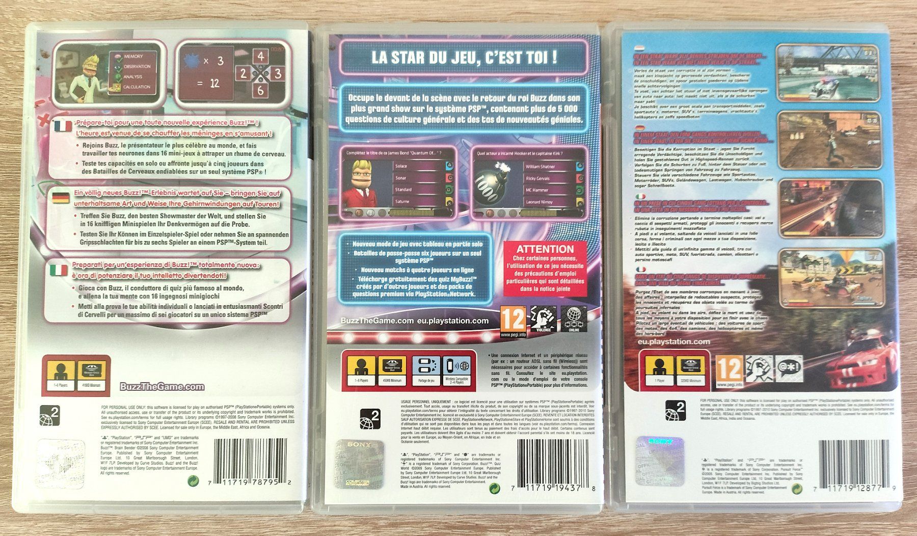 Sony Spiele: 3 jeux PSP – Gebraucht aus Grandson von proekt 2