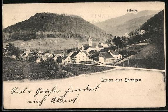 Cartoline postali: AK Eptingen, Teilansicht mit Bölchen – Usato da Berlin venduto da bartko-reher