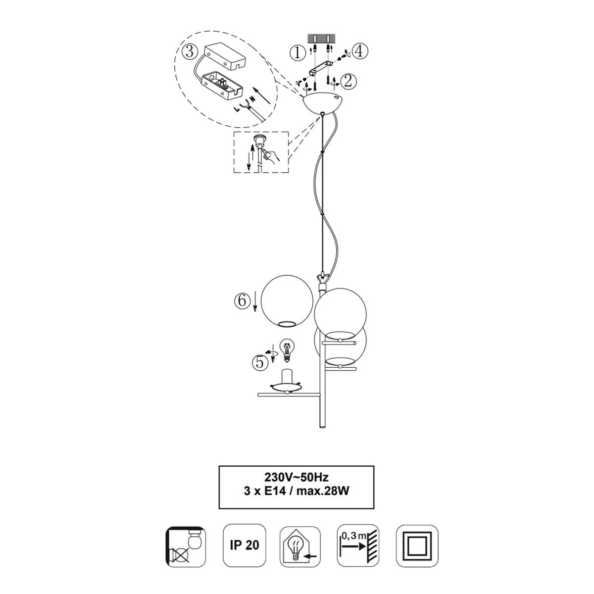 Lampadari & plafoniere: Pendelleuchte, Anthrazit, 150 cm Höhe – Nuovo (secondo la descrizione) da Kreuzlingen venduto da Smart-Light 4