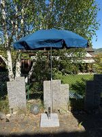 Sonnenschirm blau, zweiteilig - neuwertig