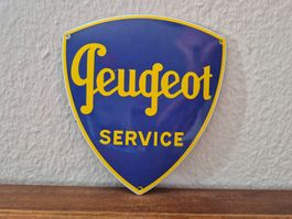 Emailschild Peugeot Service Werkstatt Garage Emaille Schild