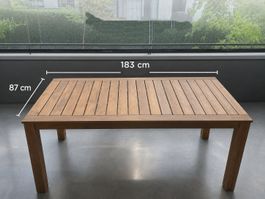 Gartentisch Holz 183x87 cm neuwertig