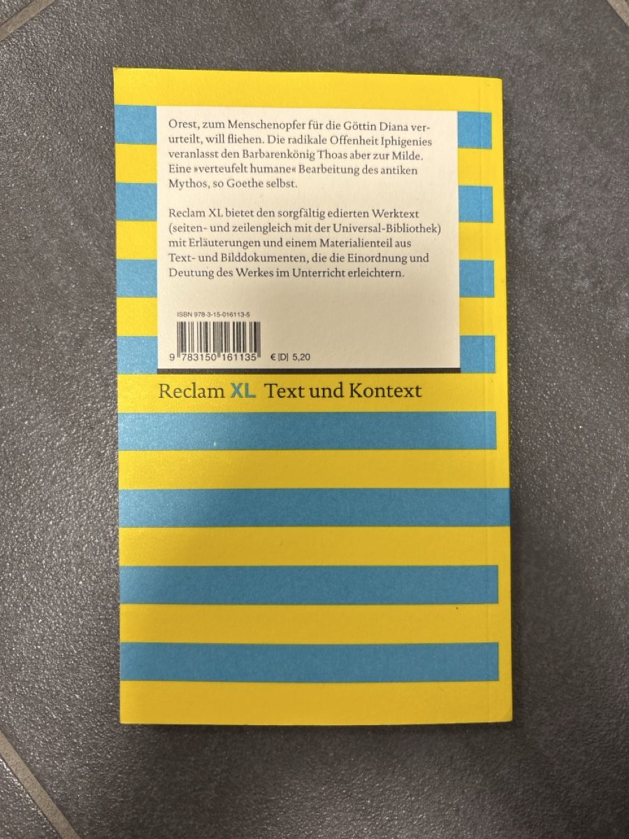Libri: Iphigenie auf Tauris - Goethe – Usato da Rümlang venduto da svent 1