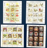 1983 - 89-90-93 Guernsey ( GB ) Weihnachten 4 Kleinbogen **