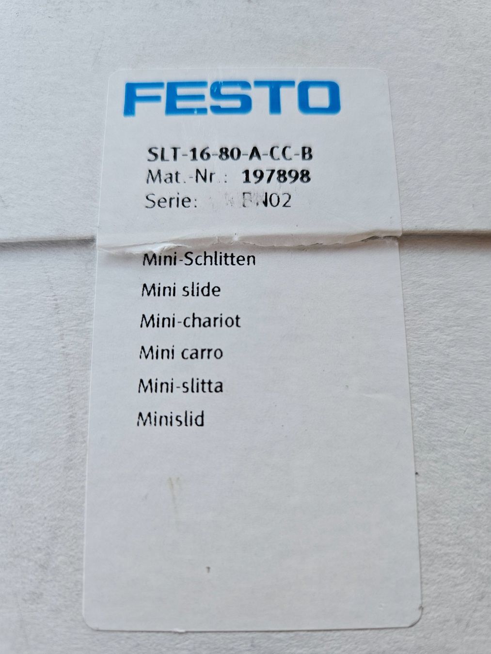 Festo Altro per industria metallurgica: FESTO SLT-16-80-A-CC-B 197898 – Usato da courtetelle venduto da bmwhp2 2