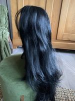 Perücke schwarzbraun wie echtes Haar - 60cm Neu / OVP
