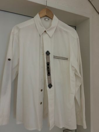 Trachtenhemd weiss Leinen, top Zustand