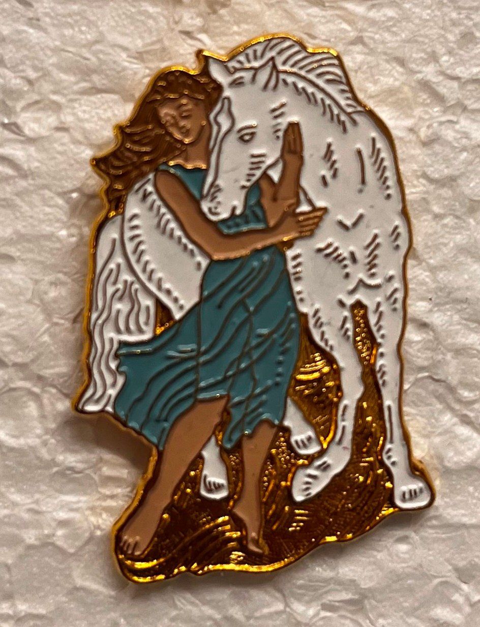 Placchette & Badge: Pin Simone Erni - Frau mit Pferd – Usato da Obernau venduto da Wgnom