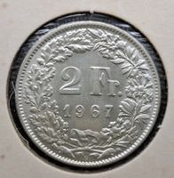 3x 2Fr. letzte Silberjahre 1964, 1965 & 1967 Silber 830/1000