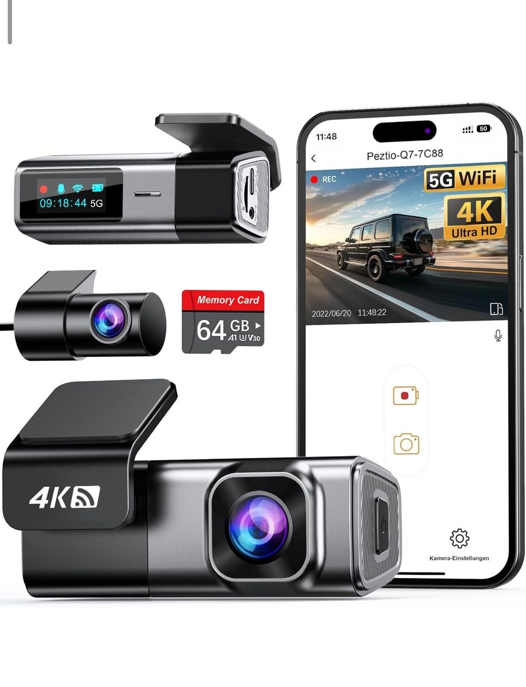 Fotocamera: BOTSLAB Dashcam Auto Vorne Hinten 4K+2K – Nuovo (secondo la descrizione) da Merenschwand venduto da Maxdie29