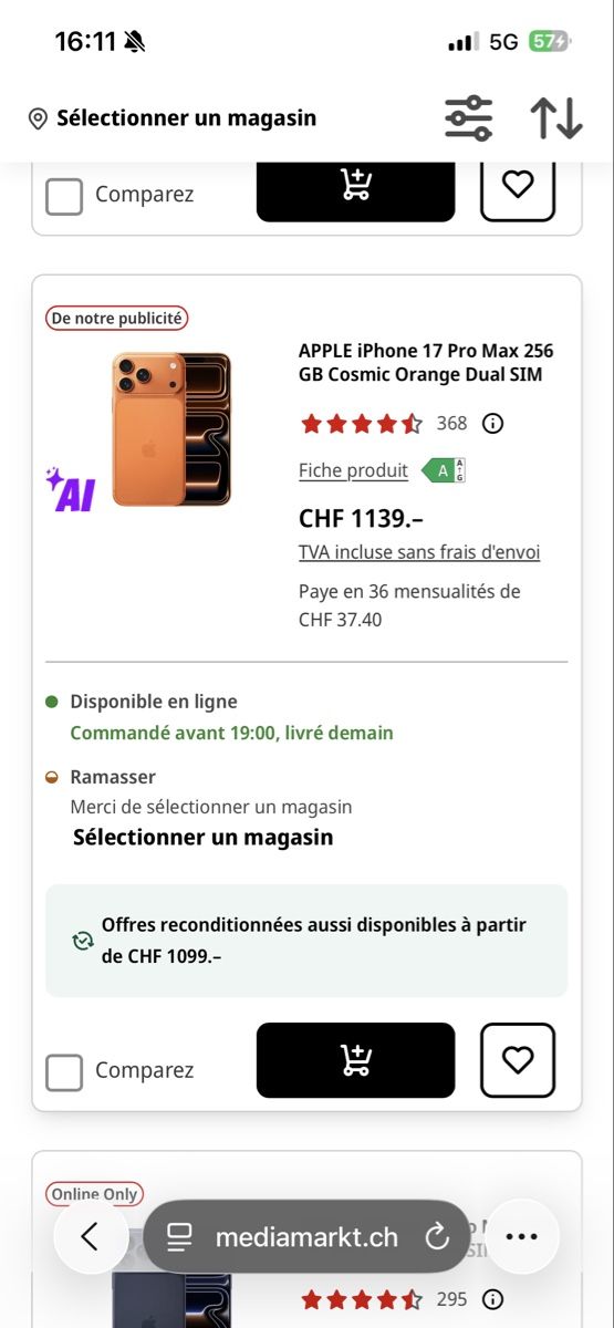 Apple Telefoni cellulari / Smartphones: iPhone 17 Pro Max 256 GB Cosmic Orange Dual SIM – Nuovo e nell'imballaggio originale da Semsales venduto da eme_gf9j