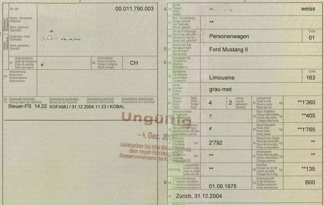 Ford Automobili: Ford Mustang ll Ghia 1974 – Usato da Bonstetten venduto da gahlers 8