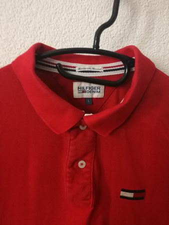 Rotes Tommy Hilfiger Polo Shirt, Grösse L - Top Zustand!