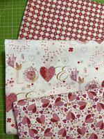Patchworkstoffe 3er Set Herzstoffe