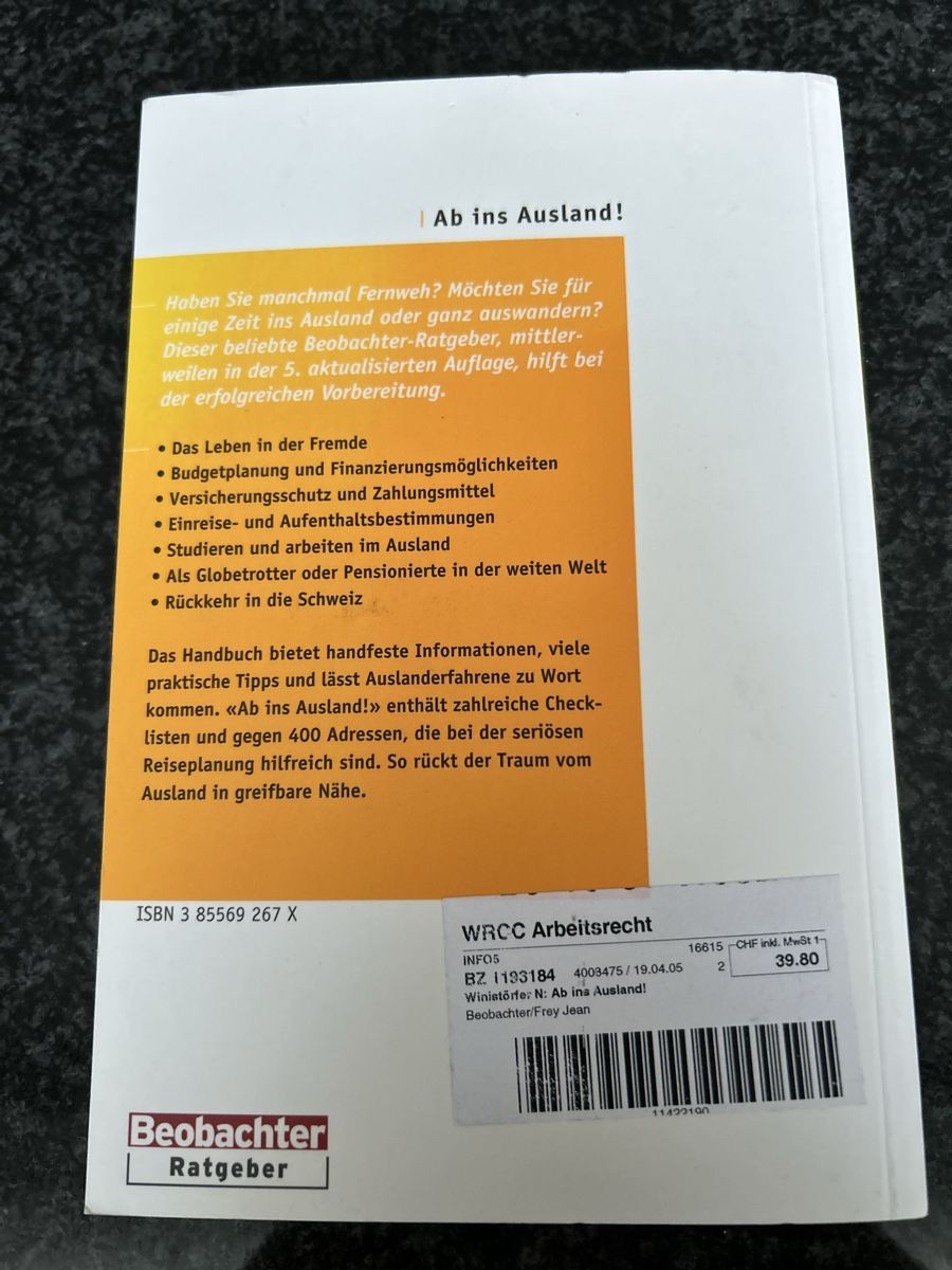 Libri: Ab ins Ausland – Usato da Schliern b. Köniz venduto da wandereaus 2
