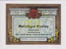 Etikette - Mehringer Huxlay /bd