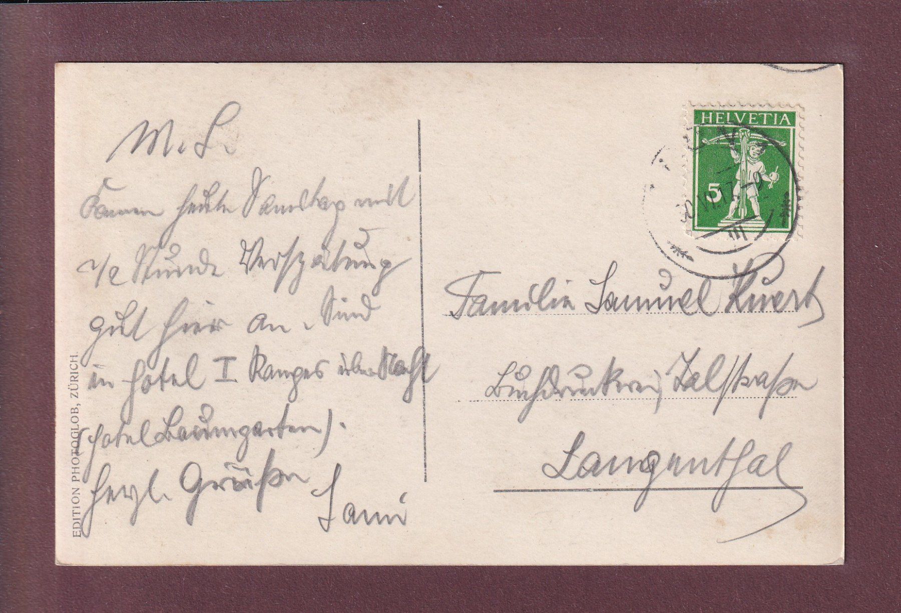 Cartoline postali: THUN und die Alpen - 1917 – Usato da Pully venduto da nicecards 1