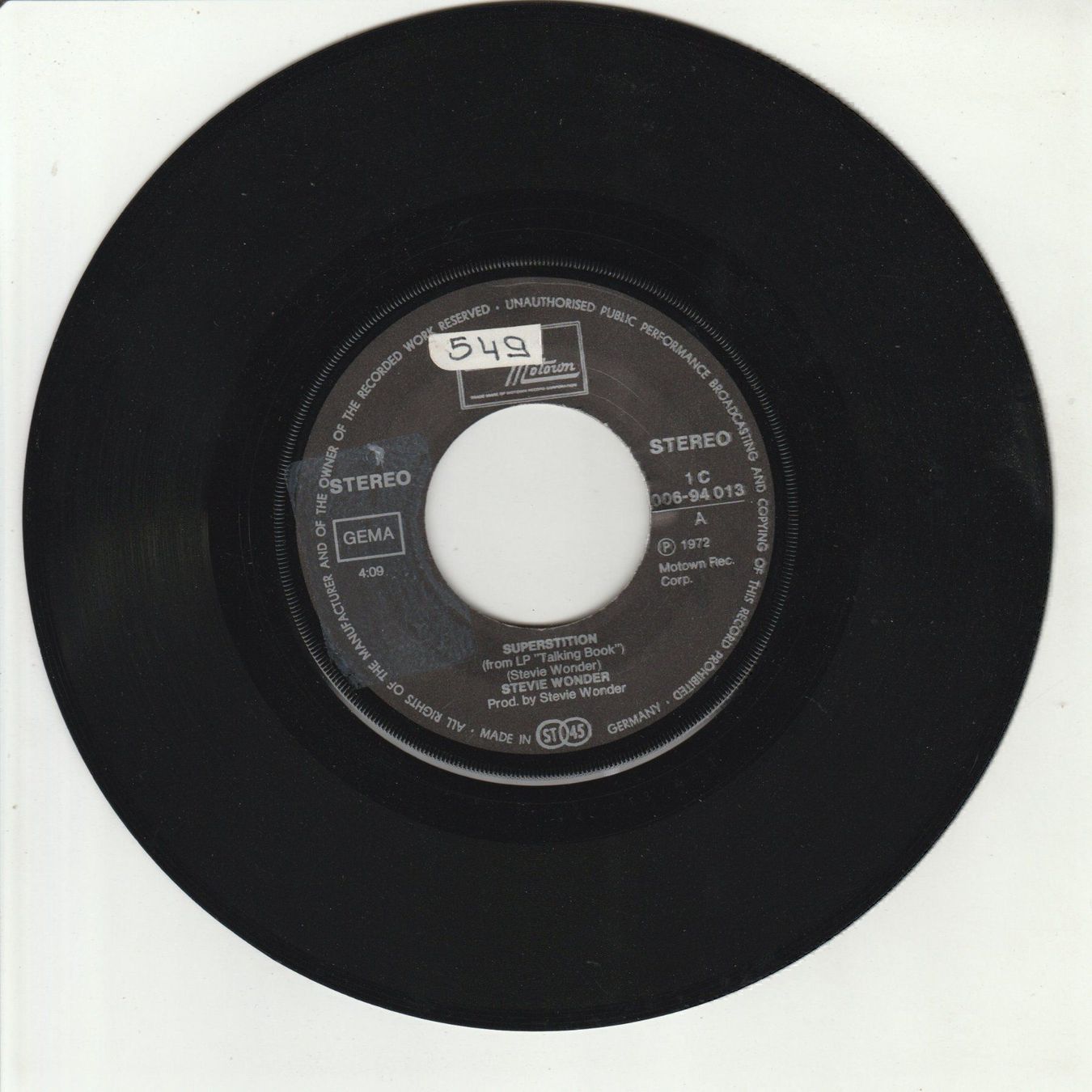 Dischi in vinile: Stevie Wonder - Superstition 7" Vinyl 1972 – Usato da Tübach venduto da JamesStone 2