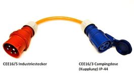 Adapter CEE16-5 auf CEE16-3 Campingfahrzeug Elektrofahrzeuge