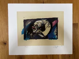 Rolf Knie, Lithografie 44/100, 1987, Clown