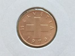 1 Rappen 1970 vz, gerahmt