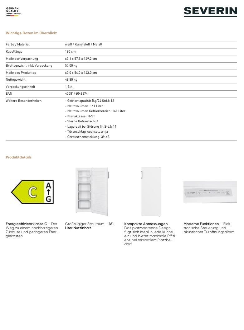 Gefrierschrank: GS8868 Gefrierschrank – Neu (gemäss Beschreibung) aus Wängi von SPCSHOP 6