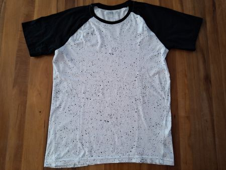 T-Shirt Download schwarz-weiss gesprenkelt Grösse 158/164
