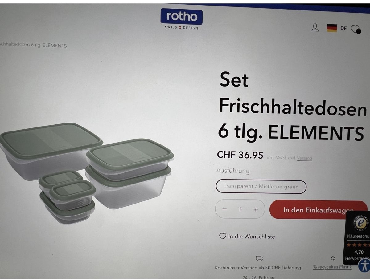 Rotho Contenitori & Simili: ROTHO SET 6-TLG. ELEMENTS Wert 36.95.- – Nuovo e nell'imballaggio originale da Uster venduto da SmartSales_zh