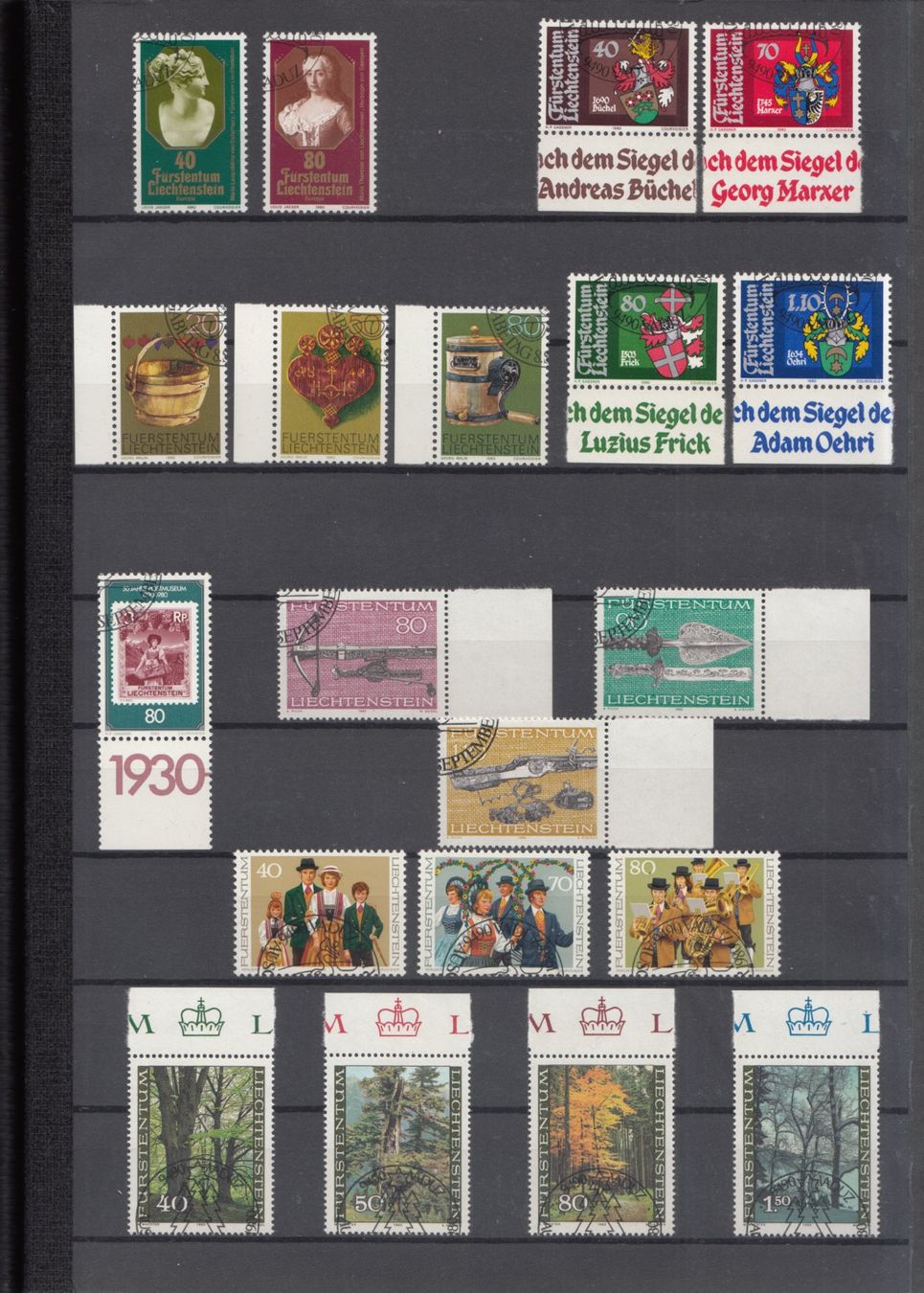Alle Briefmarken: Liechtenstein 1967 - 1993 mit ET complett Fr. 990.- – Gebraucht aus Bürglen TG von StampGraf 4