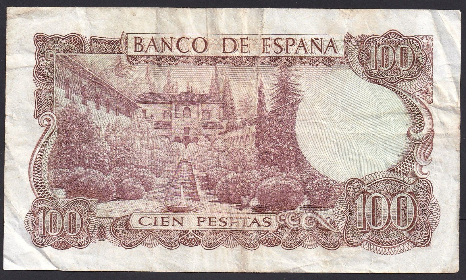 Banconote: Spanien 100 Pesetas 1970 – Usato da Brugg AG venduto da banknoten_muesli 1