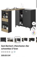 Bartisch Holzoptik Schwarz
