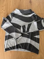 Graues Langarmshirt mit Band-Print, Grösse M 