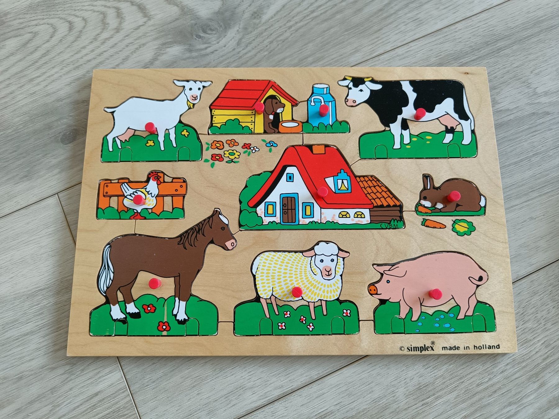 Puzzle: Holzsteckpuzzle Bauernhof Tiere Simplex – Usato da Egolzwil venduto da Mirjam24