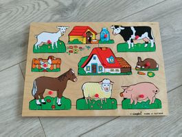 Holzsteckpuzzle Bauernhof Tiere Simplex