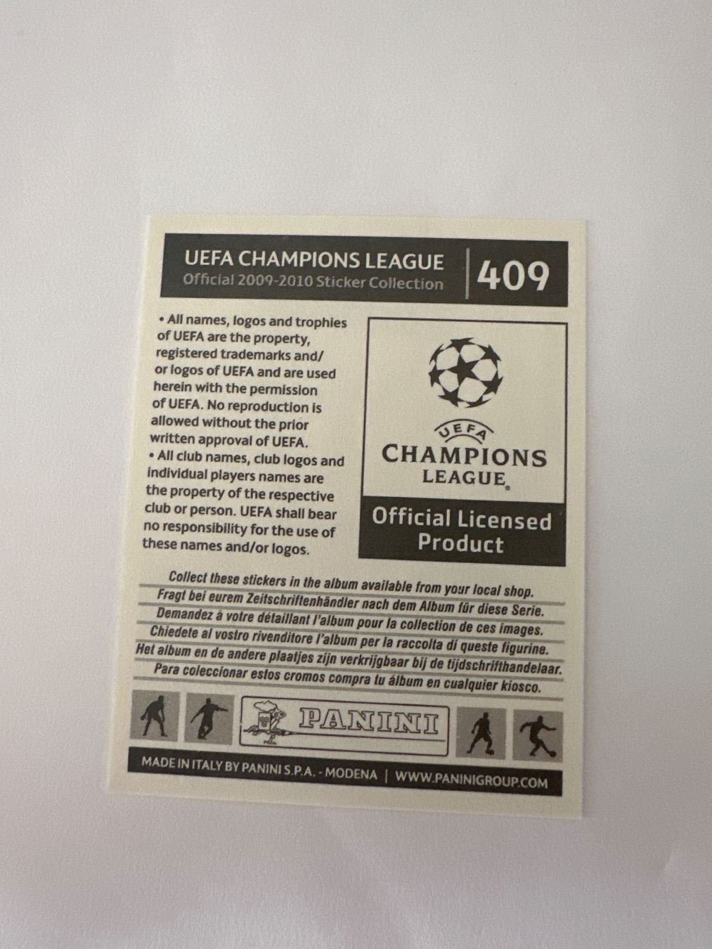 Panini Carte collezionabili: Panini UEFA Champions League 2009-2010 - Nr. 409 – Usato da Sulz AG venduto da DealWerk 1