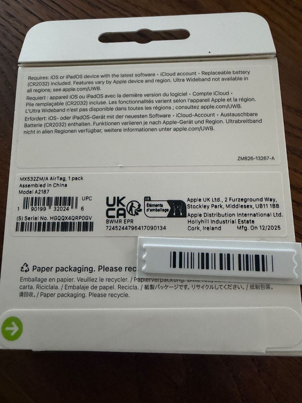 Apple Portachiavi: Apple AirTag – Nuovo e nell'imballaggio originale da hünenberg See venduto da Dpch 1