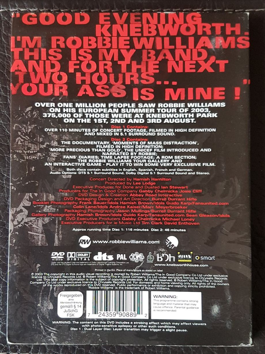 Tutti i DVDs: Robbie Williams - Live at Knebworth 2 DVD's – Usato da Bern venduto da 1sttimebandit 1