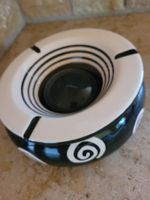 Ø 18 Cm Keramik Aschenbecher mit Deckel schwarz/weiss