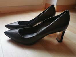 elegante schwarze Pumps Heels Leder, Gr. 37 made in Italy