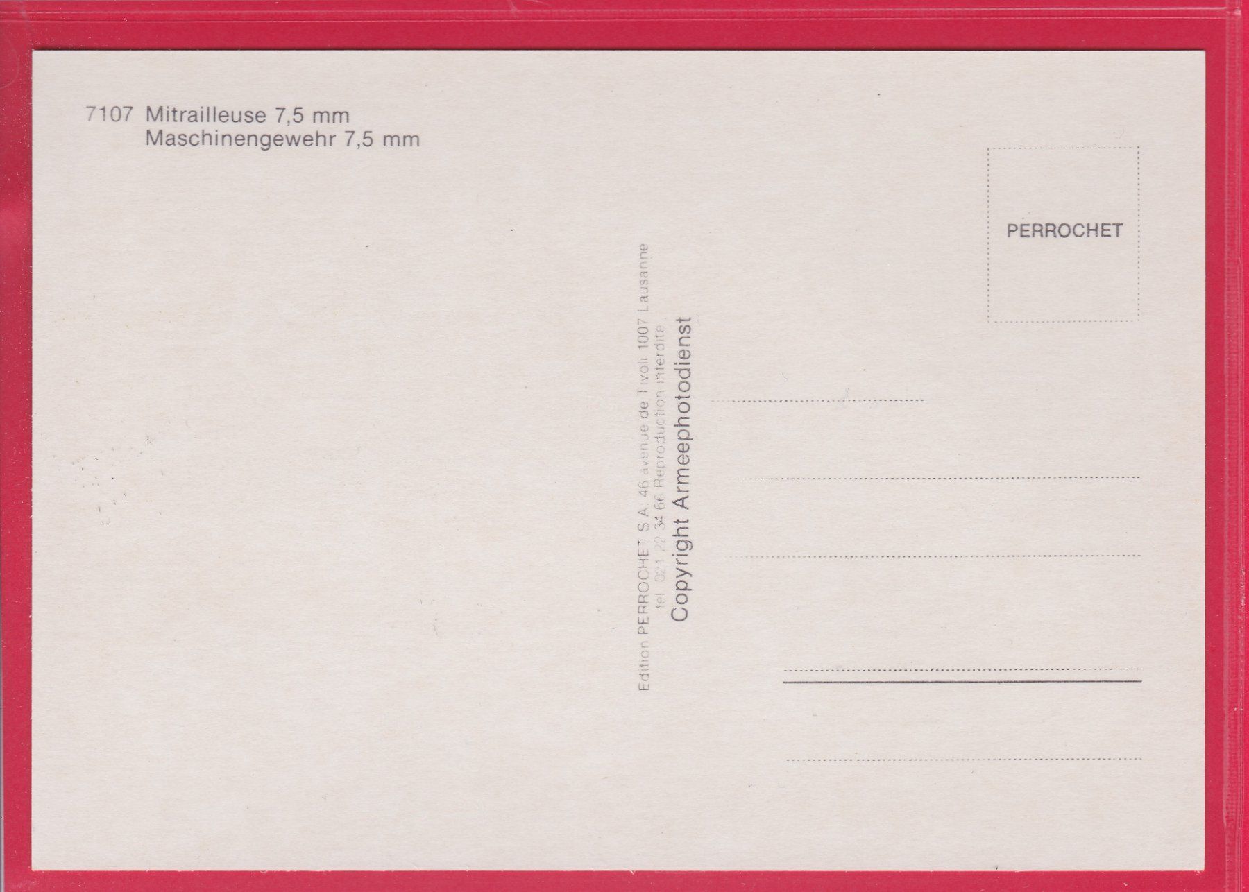 Cartoline postali: MASCHINENGEWEHR 7.5 mm – Usato da Oberrieden venduto da Gebirgsstelze 1