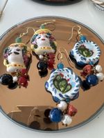 Orecchini ceramica Sicilia, fatto a mano  . Un fichi d'India