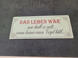 Wandschild Lafinesse Spruch metallisch gebraucht