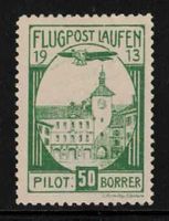 1913 Flugpost Laufen Vorläufer VII mit Falzspur *