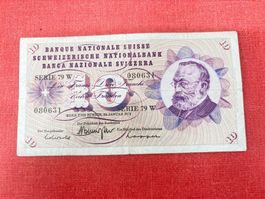 10 Franken Banknote 1972 gebraucht