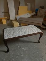 Vintage Couchtisch mit Keramikplatten