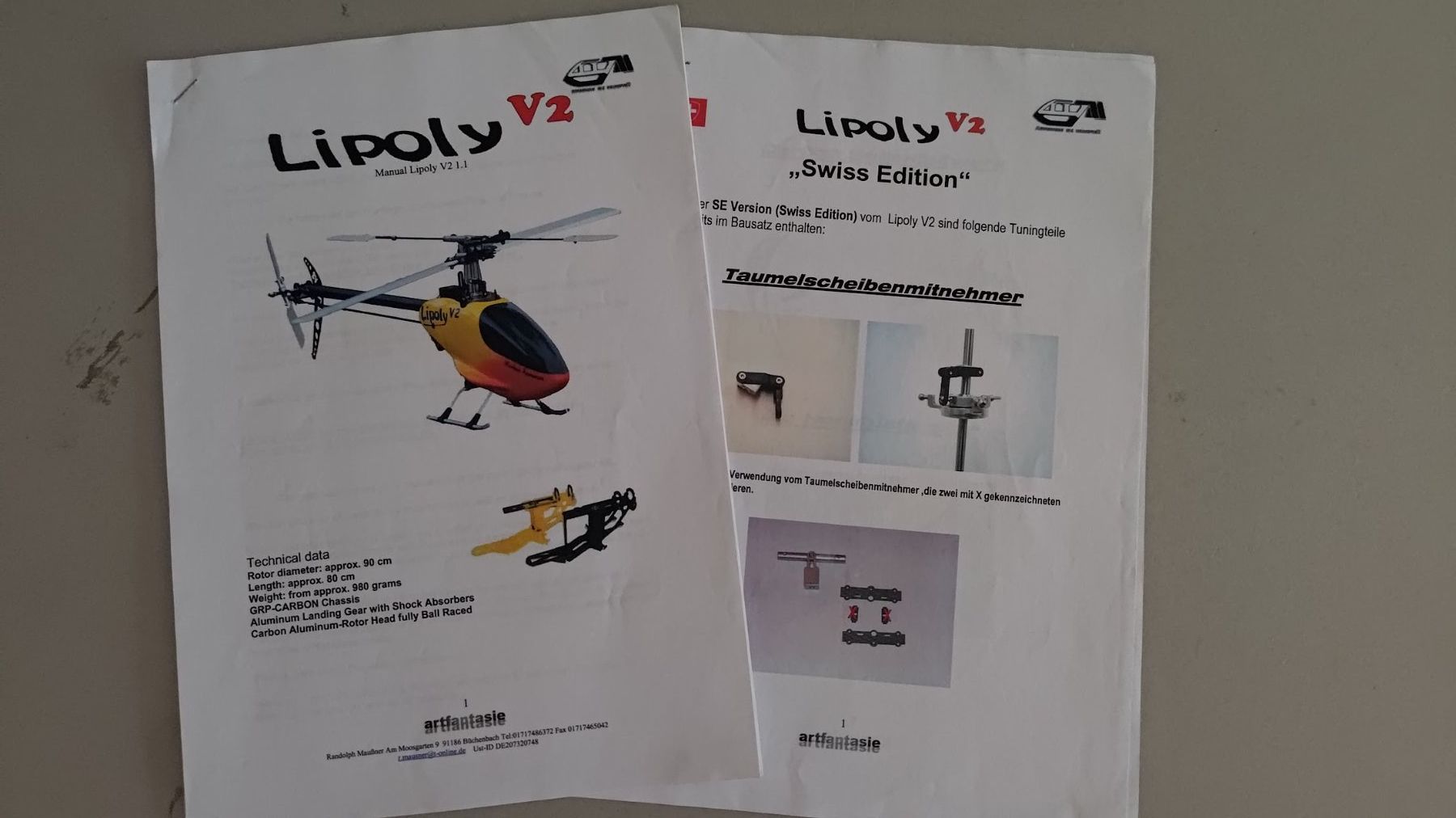 RC Modellbau: Rc Hubschrauber Lipoly V2 von Artfantasie. – Gebraucht aus Lützelflüh-Goldb von alb_d9cx